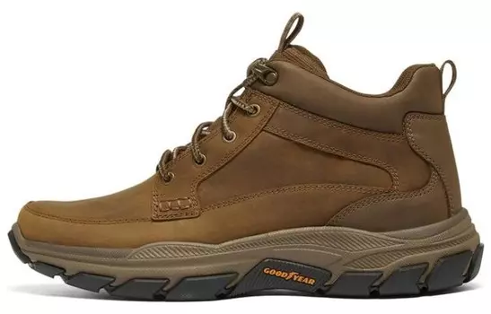 Respected Hiking Shoes Men High Top Темно-коричневые/черные Skechers