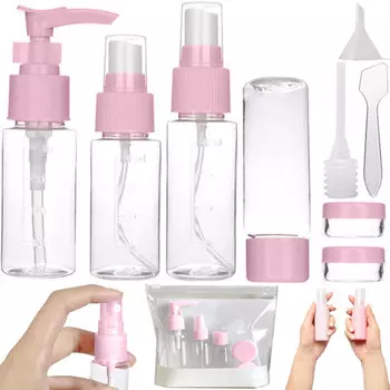 Retoo, Контейнеры для косметики, жидкостей, путешествий на самолете, цвет розовый