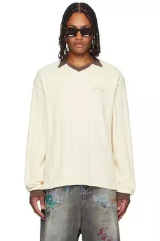 Ретро футболка поло с длинным рукавом Represent, цвет shell