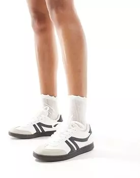 Ретро-кеды с резиновой подошвой белого цвета Pull&Bear