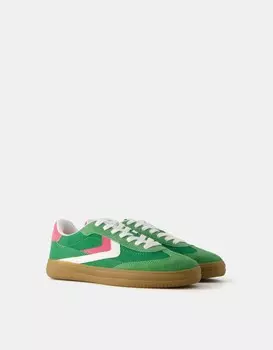 Ретро-Кроссовки Bershka, зеленый
