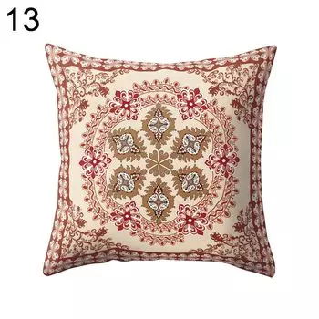 Ретро Мексика Стиль симметричные красочные цветы Подушка для талии Наволочка Декор-13 # Stuttg