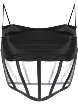 Retrofete полупрозрачный топ Holly, черный