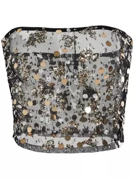 Retrofete полупрозрачный топ Venus, черный