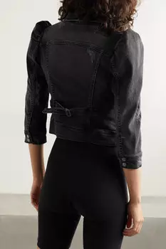 RETROFTE джинсовая куртка Ada с эффектом потертости, черный