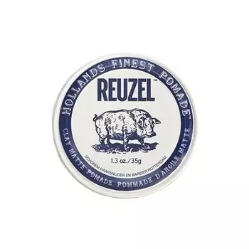 Reuzel, Hollands Finest Pomade Clay Matte Pomade, матирующая глина для волос на водной основе, 35 г