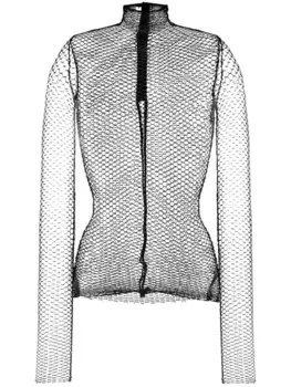 Rev полупрозрачный топ с длинными рукавами, черный