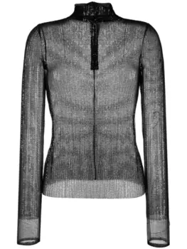 Rev полупрозрачный топ с пайетками, черный