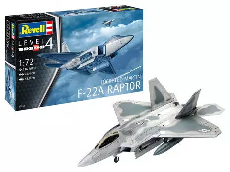 Revell, Lockheed Martin F-22A Raptor, Модельный комплект, 14+