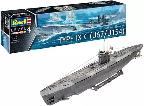 Revell, Немецкая подводная лодка Type IX C U67/U154, Пластиковая модель
