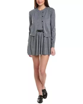 REVERIEE Комплект из 2-х предметов: кардиган и платье, серый