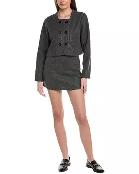 REVERIEE комплект из 2-х предметов: топ и юбка, серый