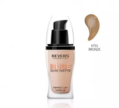 Revers, Тональная основа, матовая для телесной кожи #53, бронза, 30 мл