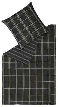 REVERSIBLE Постельное белье MR-Square Satin Musterring, черный/бежевый