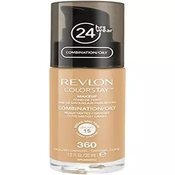 Revlon Colorstay Liquid Foundation Makeup для комбинированной/жирной кожи SPF 15, среднее полное покрытие и матовый финиш, 30 мл 360 Золотая карамель