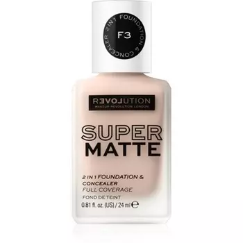 Revolution Relove Super Matte Тональный крем-консилер 2 в 1 F3 24 мл