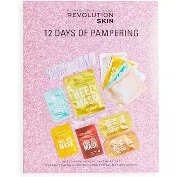 Revolution Skincare Маска для лица, тела и волос на 12 дней Адвент-календарь Праздник, полный любимых Revolution Beauty