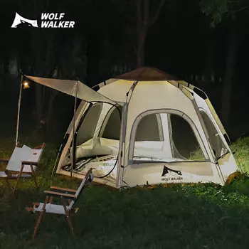 Revos уличная палатка для кемпинга, парка, отдыха, пикника, полностью автоматическая, быстро открывающаяся, без конструкции, солнцезащитный тент для 3-4 человек, шестиугольный