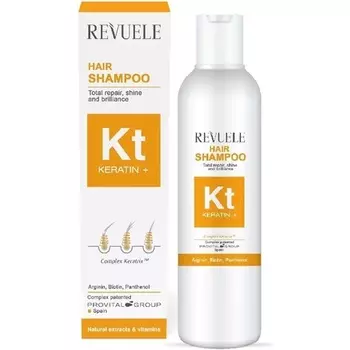 Revuele KERATIN+ Восстанавливающий шампунь для блеска и блеска волос с комплексом Keratrix
