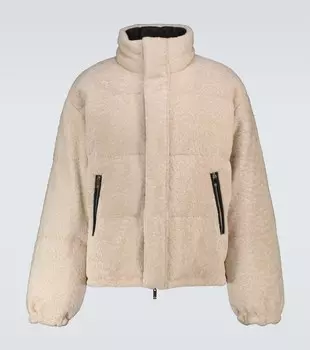 Реверсивная куртка-бомбер из овчины Berluti, белый