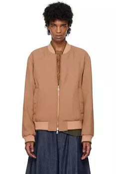 Реверсивный бомбер из габардина Dries Van Noten, цвет peach
