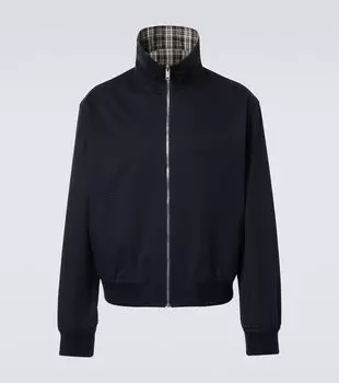 Реверсивный клетчатый хлопковый блузон Bottega Veneta, Midnight Blue