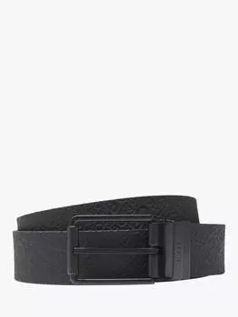 Реверсивный кожаный ремень с тиснением HUGO BOSS, черный