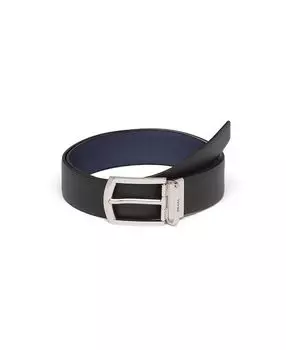 Реверсивный пояс из кожи Saffiano Prada, черный