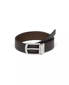 Реверсивный пояс из кожи Saffiano Prada, черный