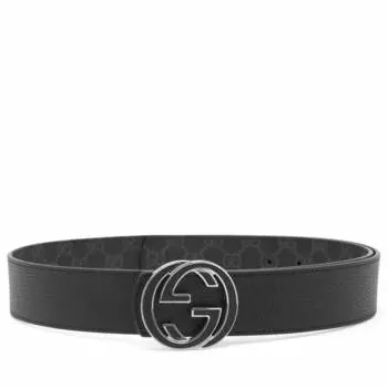Реверсивный ремень с блокировкой g Gucci, черный