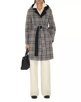 Реверсивный шерстяной плащ с капюшоном Burberry, мультиколор