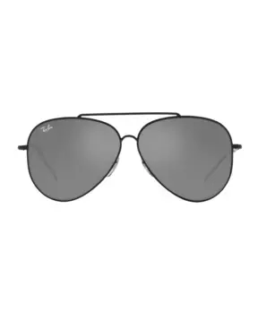 Революционные солнцезащитные очки в оправе «авиаторы» с серебристыми зеркальными линзами Ray-Ban, черный