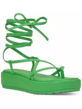 Rexile женские сандалии на плоской подошве с ремешками и стрингами INC, цвет green smooth