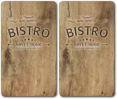 Режущая и накладная пластина KESPER "Бистро", (комплект, 2 шт.), с 6 эластичными ножками на каждую пластину 30х52 см, коричневый