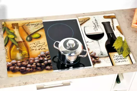 Режущая и накладная пластина KESPER "Италия", (набор, 2 шт.), режущая пластина из мультистекла 30х52 см, цвет bunt