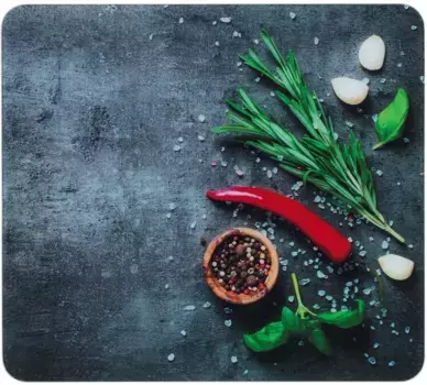 Режущая и накладная пластина Maximex "Розмарин", 56х50см, универсальная, мобильная, разделочная доска/настенный брызговик 56х0,5х50 см, серый