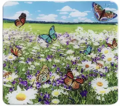 Режущая и накладная пластина Maximex "Sommerwiese", 56x50см, универсальная, мобильная, разделочная доска/настенный брызговик 56х0,5х50 см, зеленый