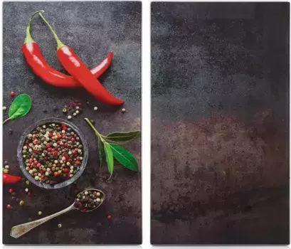 Режущая и накладная пластина Zeller Present "Чили", силиконовые ножки 30х52 см, цвет bunt