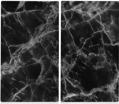 Режущая и накладная пластина Zeller Present "Мрамор", (комплект, 2 шт.), термостойкая до 220/240°С 30х52 см, черный