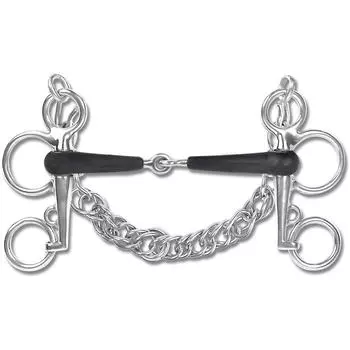 Резина пельхам просто сломана 15мм WALDHAUSEN, черное серебро