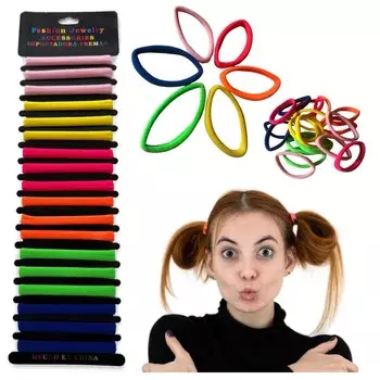 Резинки для волос без стыков, гибкие, удобные, декоративные, набор 18 шт Inna Marka