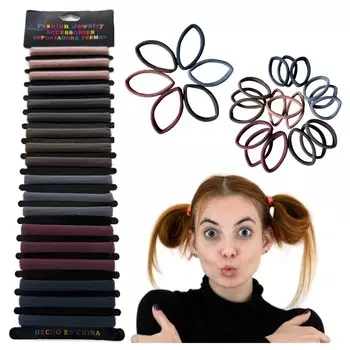 Резинки для волос без стыков, гибкие, удобные, декоративные, набор 18 шт Inna Marka