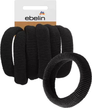 Резинки для волос черные/ребристая структура 6 шт. ebelin