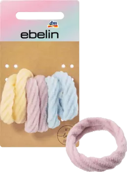 Резинки для волос нежно-желтые сиреневые синие 6 шт. ebelin
