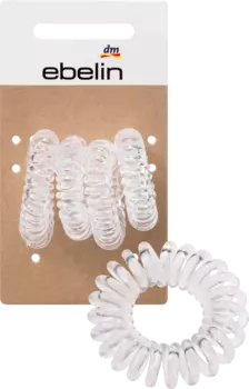 Резинки для волос спиральные маленькие прозрачные 4 шт. ebelin