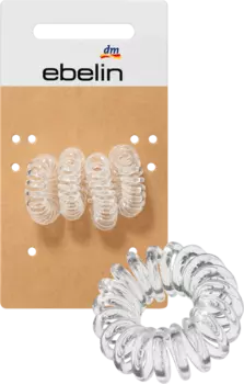 Резинки для волос спиральные мини прозрачные 4 шт. ebelin