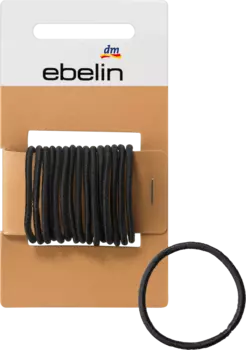 Резинки для волос тонкие черные 15 шт. ebelin