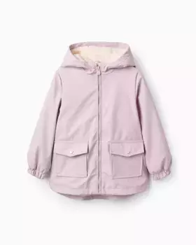 Резиновая парка для девочки с капюшоном Zippy, розовый