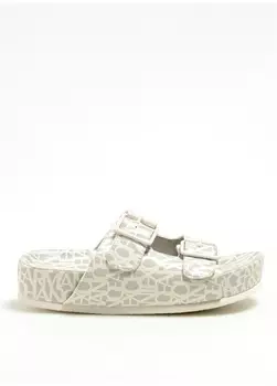 Резиновые бежевые женские сандалии Armani Exchange