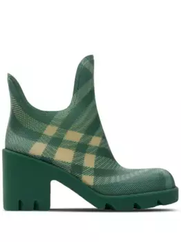 Резиновые ботинки Marsh в клетку BURBERRY, зеленый